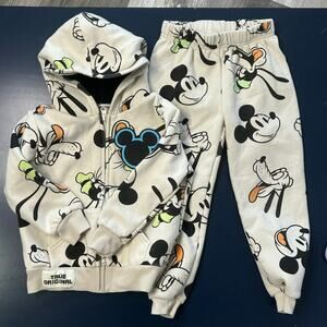 Disney Mickey Mouse Hoodie Jogger Set 5T Fleece Kids Matching Outfit